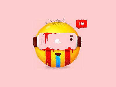 Narcophone apple blood design idiot illustration illustrator iphone like phone smile smiley tayasui