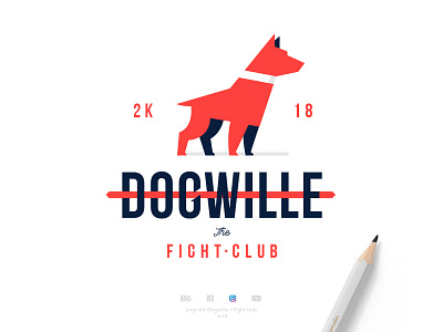 DOGWILLE Fight Club club creative design dog etherlego fight illustration logo minimal red