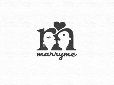 Marryme agency heart kiss letter man wedding woman