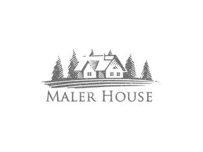 Maler House gray house logo maler pencil photoshop tree wood