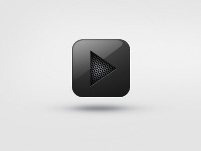 Icon Radio black gloss grill icon photoshop play radio square