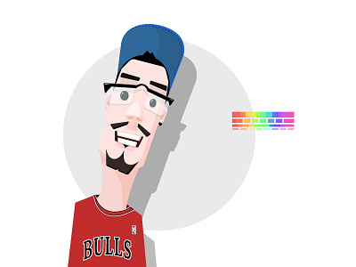 Z basketball beard bulls face glasses man nba rainbow