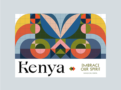 Kenya - Magical Kenya ads africa geometric minimalist native pattern poster print simple swiss design swiss poster tourism tribe