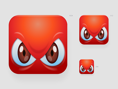 Angry Monster iOS App Icon affinity designer angry game icon icon factory ios app ios game monster skeuomorphism