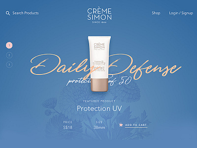 Beauty Website beauty clean cosmetic feminine header layout simple skin care typography