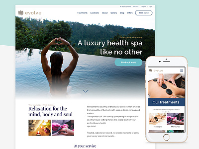 Luxury Health Spa Concept calm concept design desktop health layout mobile retreat spa ui ux