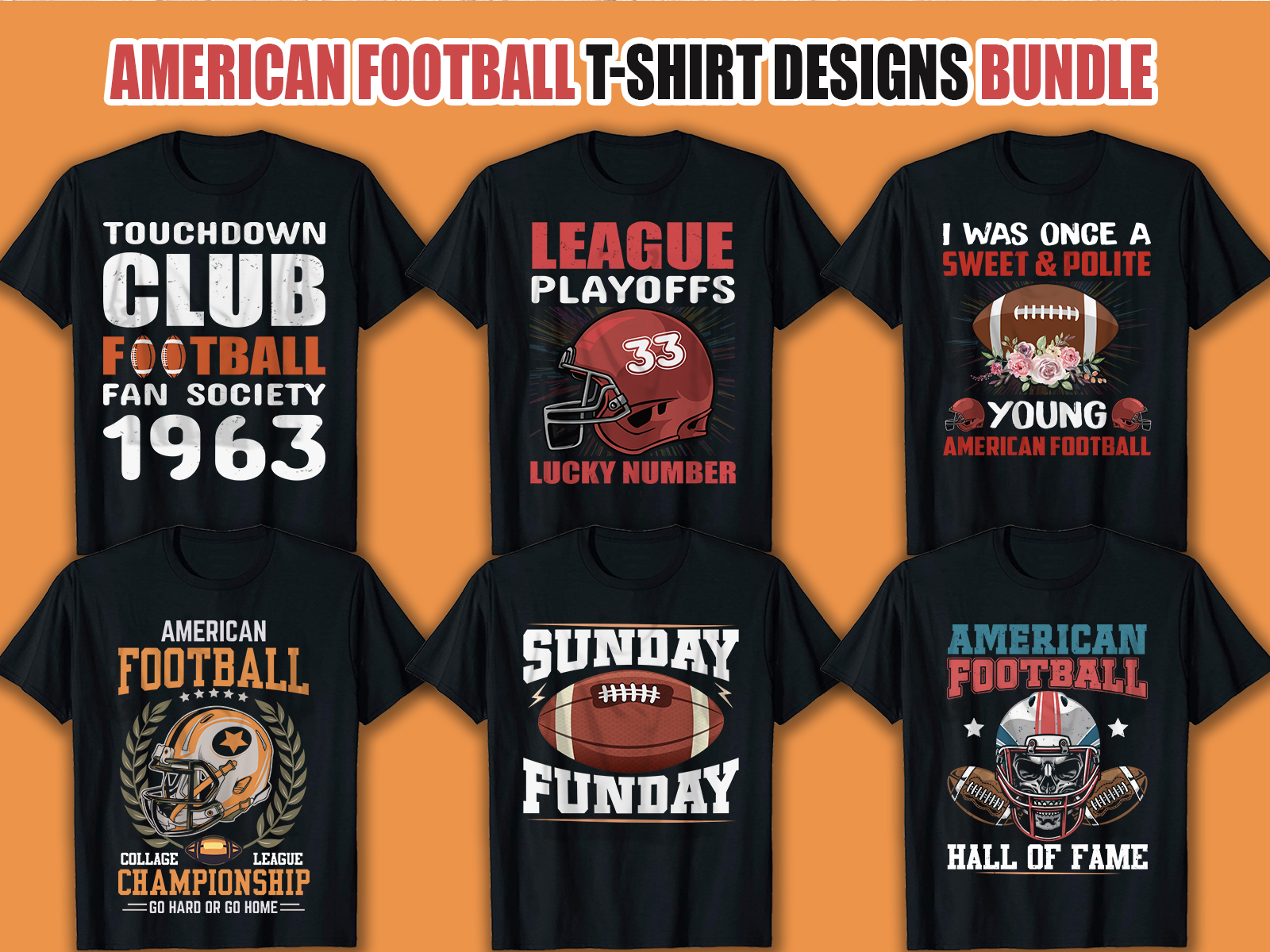Udgangspunktet korruption Zealot America Football T Shirt Design Bundle by Ahmed Rasel on Dribbble