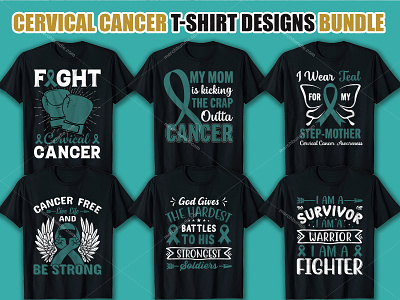 Cervical Cancer T-Shirt Design Bundle americantshirt breast cancer svg cancer cancer shirt clothing design esty fashion graphicdesign illustration merchbyamazon ootd