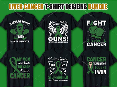Liver Cancer T-Shirt Design Bundle americantshirt clothing design esty fashion graphicdesign illustration liver cancer png logo merchbyamazon