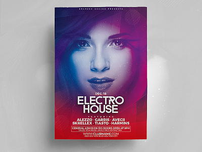 Electro House Flyer clean flyer stylish