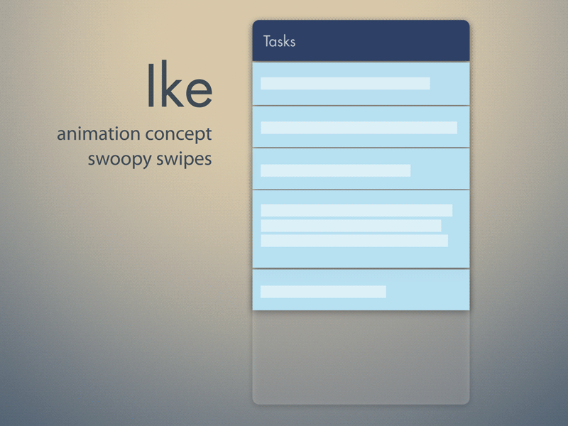 Swoopy Swipes after effects animation ike prototype todo ui