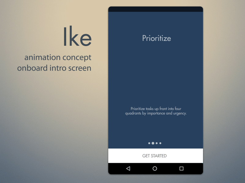 Onboarding Concept: Pro screen after effects android animation ike material onboarding prototype