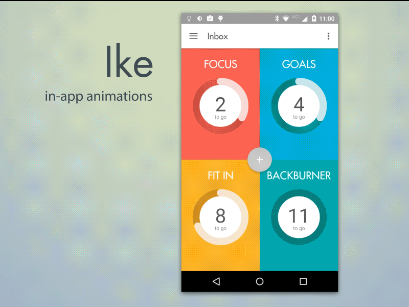 In app animations for Ike android animation ike material productivity recording todo list