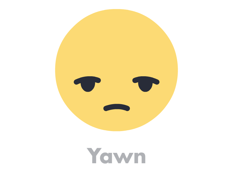 Yawning, in the spirit of Facebook Reactions alarm animation concept facebook reactions flash ui