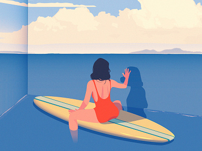 Stuck adobe illustrator beach illustration optical illusion sky surf
