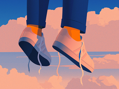 I'll Fly Away adobe illustrator clouds sky sneakers