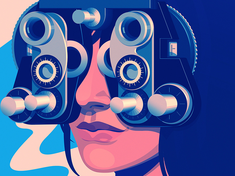 Dr. Warby | Apple glasses health warby parker editorial illustration adobe illustrator exam appleeye