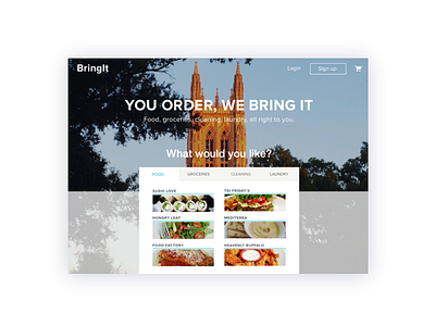 BringIt for web delivery desktop duke food students