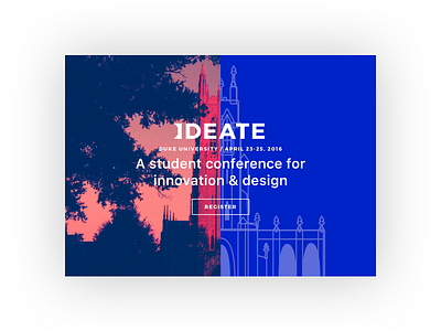 Ideate design conference blue color design duke duotone school