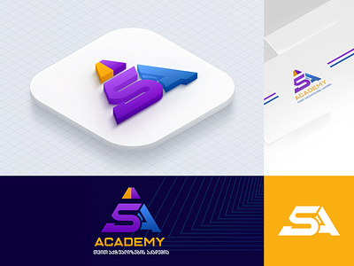 SA Academy academy branding design education figma georgia illustration kids logo mylogo sa academy school vector აკადემია განათლება საქართველო ქართული