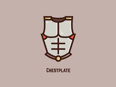 Chestplate armour chest chestplate game icon item vector