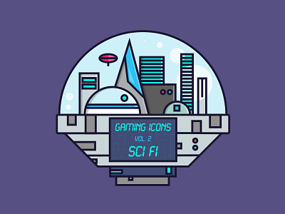 Gaming Icons Vol. 2 art city floating game gaming icon icons scifi vector