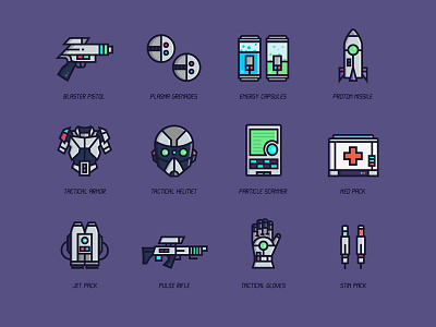 Gaming Icons Vol. 2 (Final shot) art energy game gaming icon icons item scifi vector weapon