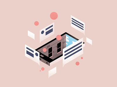 Messaging applepencil chat city isometric message messaging mobile mobile phone phone procreate
