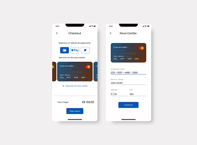 Checkout and Add New Card - #DailyUI app design ui ux