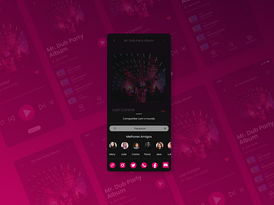 Music Player Social Share - #DailyUI 10