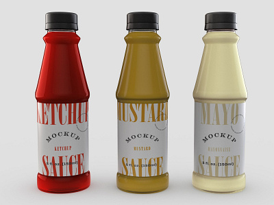 Sauce Bottles Mockup bottle mockups bottles bottles mockup branding container design feed free freebie graphic design hot identity illustration mockup motion graphics mustard photoshop sauce sauce bottles tomato