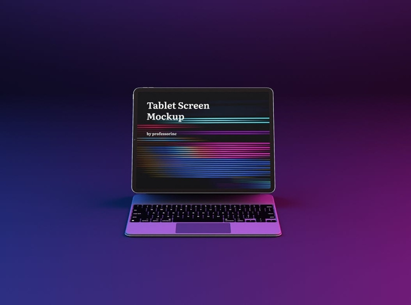 Neon iPad Pro Screen Mockup by Quality Fonts on Dribbble