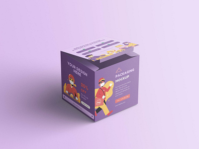 Cube Box Packaging Mockup branding cardboard colorful container covid cube box design free freebie identity illustration mockup mockup box package packaging packaging mockup paper photoshop