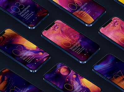 iPhone 12 Pro Mockup Set abstract clean design device iphone mockup iphone pro mac phone phone mockup pro realistic realistic phone simply smartphone theme presentation ui ux web webpage website