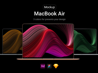 MacBook Air Mockup adobe xd air mockup apple application branding design figma versions free freebie graphic design identity illustration macbook macbook air mockup monitor notebook photoshop sketch web