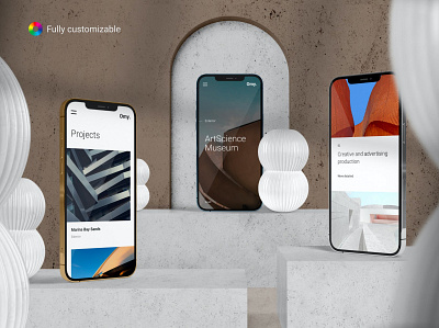 Digital Scene Mockup Fully customizable app branding catwalk design digital digital mockup digital scene free freebie fully customizable granite identity illustration iphone mockup phone photoshop present promo scene mockup