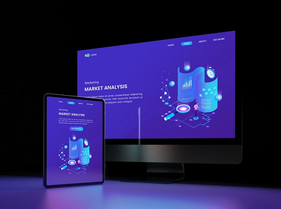 Responsive In Dark apple branding dark design free freebie identity illustration ipad iphone laptop macbook mockup mockup device photoshop responsive smart objects ui web website