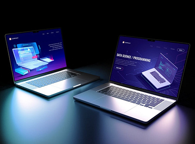 MacBook Pro In Dark android branding design ios laptop macbook macbook pro mobile mockup mockup device neon phone mockup photoshop presentation realistic theme touchscreen ui ux web