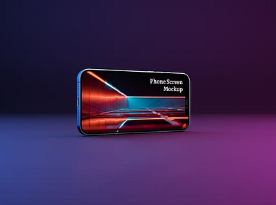 Neon Landscape iPhone Screen Mockup branding design free identity iphone 11 iphone screen landscape iphone mock up mockup mockup set neon neon landscape photoshop pro responsive screen screen devices screen mockup smartphone screen ui