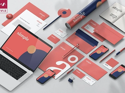 Stationery Branding Mockup Creator abstract branding business card craft creator device display header iphone letterhead macbook mockup phone presentation scene stationery ui ux