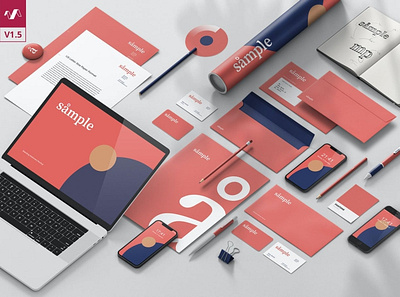 Stationery Branding Mockup Creator abstract branding business card craft creator device display header iphone letterhead macbook mockup phone presentation scene stationery ui ux