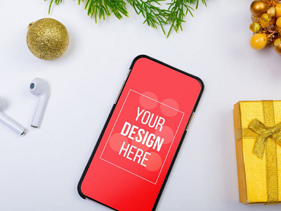 Christmas Phone & Tablet Screen Mockup Set abstract christmas clean decoration device devices display festive laptop mac macbook mockup new year ornaments phone phone mockup realistic simple smartphone tablet