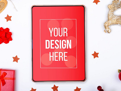 Christmas Phone & Tablet Screen Mockup Set abstract christmas clean decoration device devices display festive laptop mac macbook mockup new year ornaments phone phone mockup realistic simple smartphone tablet