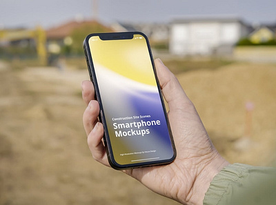 Phone Mockup Construction Site Scenes 3d abstract business clean construction design device display iphone iphone 13 mockup phone phone mockup presentation realistic simple site smartphone ui ux
