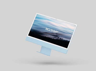 iMac 2021 mockup abstract app apple clean computer desktop device display imac interface laptop mac mockup monitor pc presentation realistic responsive screen simple