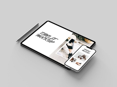 Tablet and Phone Mockup abstract app application clean device display isolated mobile mockup phone presentation realistic simple smartphone tablet ui ux web web design website