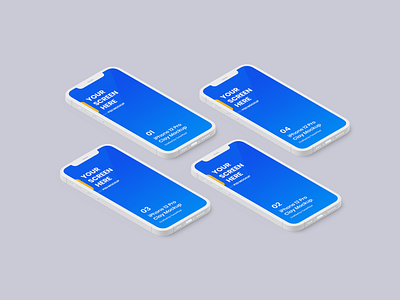 iPhone Clay Isometric Mockup