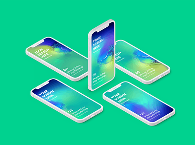 iPhone Clay Isometric Mockup abstract app clay clean device iphone iphone 12 isometric minimal minimalist mockup phone phone mockup presentation pro realistic showcase simple smartphone ui