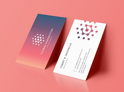 Gradient Business Card agency bright business business card card card studio cards color colorful company corporate creative gradient indesign minimal modern pink professional simple