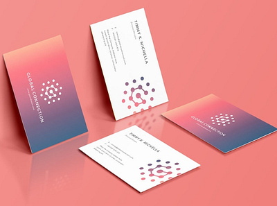Gradient Business Card agency bright business business card card card studio cards color colorful company corporate creative gradient indesign minimal modern pink professional simple